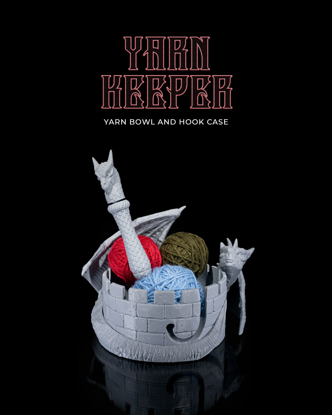Yarn Keeper Yarn Bowl and Hook Case